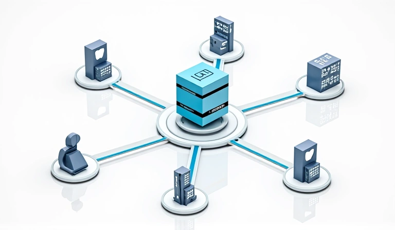Ilustración de transferencia segura de datos entre entidades